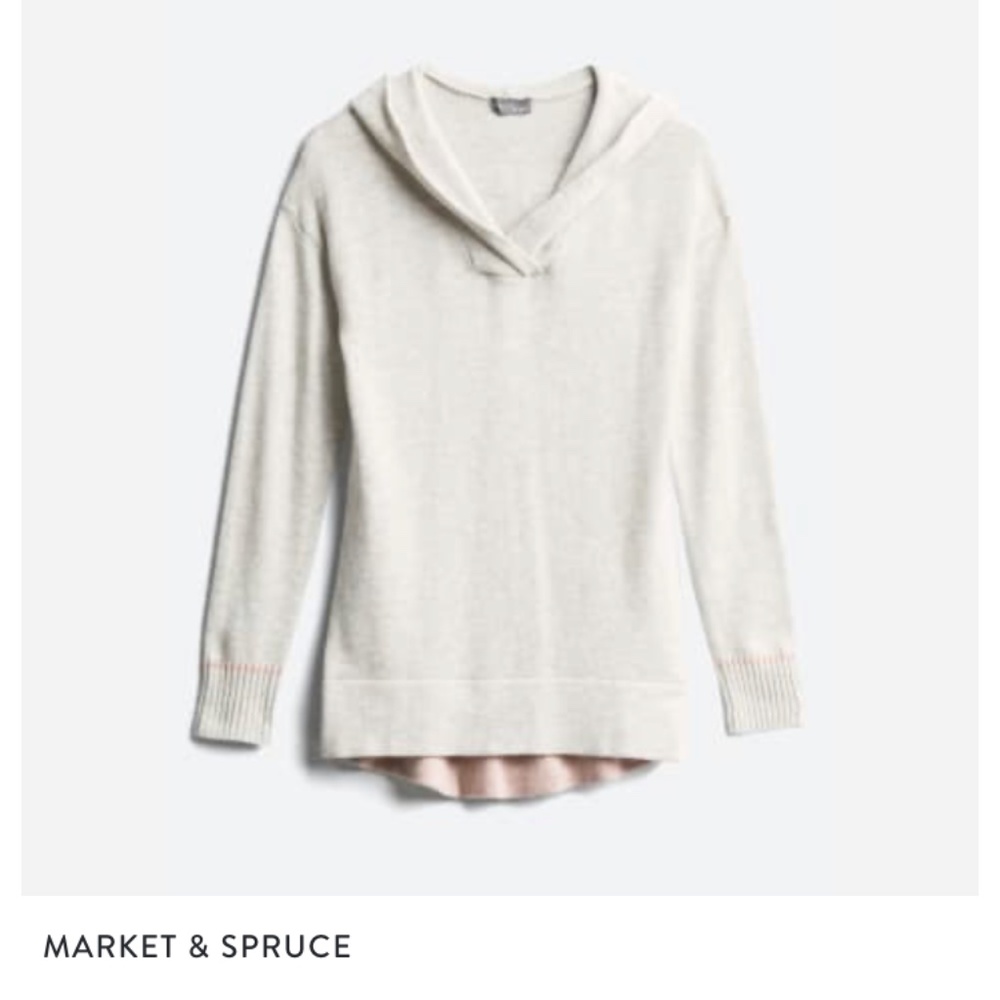 Market & Spruce Layna Hooded Cotton Blend Pullover